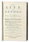 TERRASSON, JEAN.  The Life of Sethos. Taken from Private Memoirs of the Ancient Egyptians.  2 vols.  1732